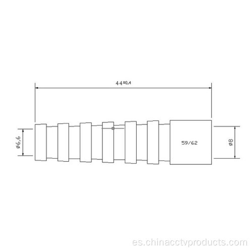 Conector BNC con bota larga para cable RG59